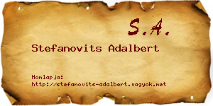 Stefanovits Adalbert névjegykártya